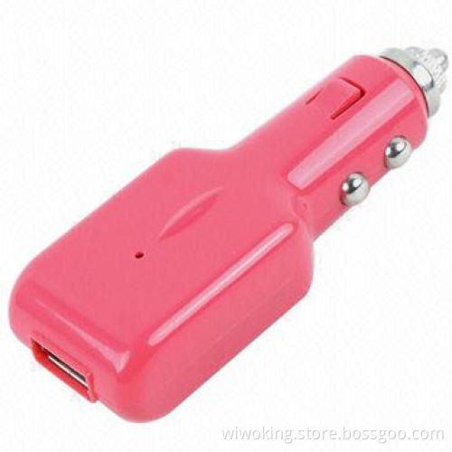 Car charger for iPhone 4/4S and iPhone 5, with data cable, in-car